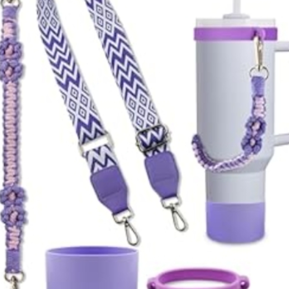 Yokudo Purple and White Cup (4) piece Accessory Set, (Stanley Cup not included)